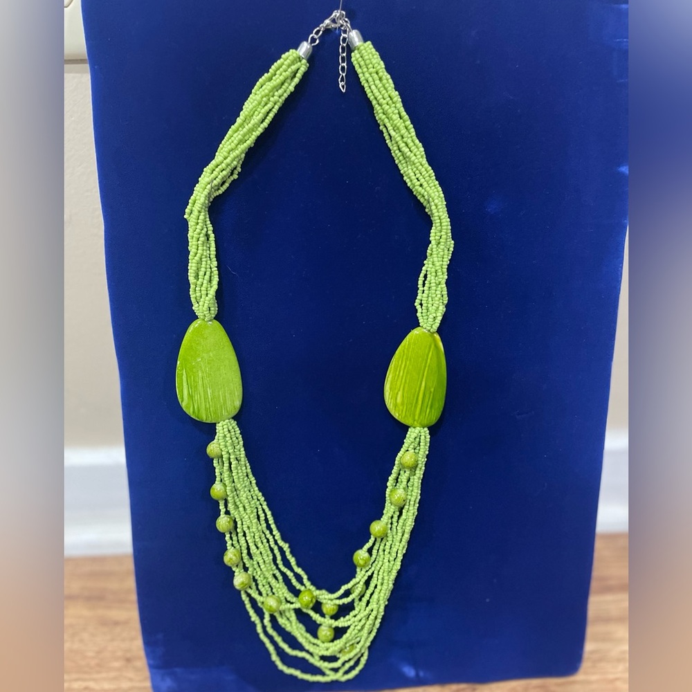 Vibrant Green Beaded Necklace